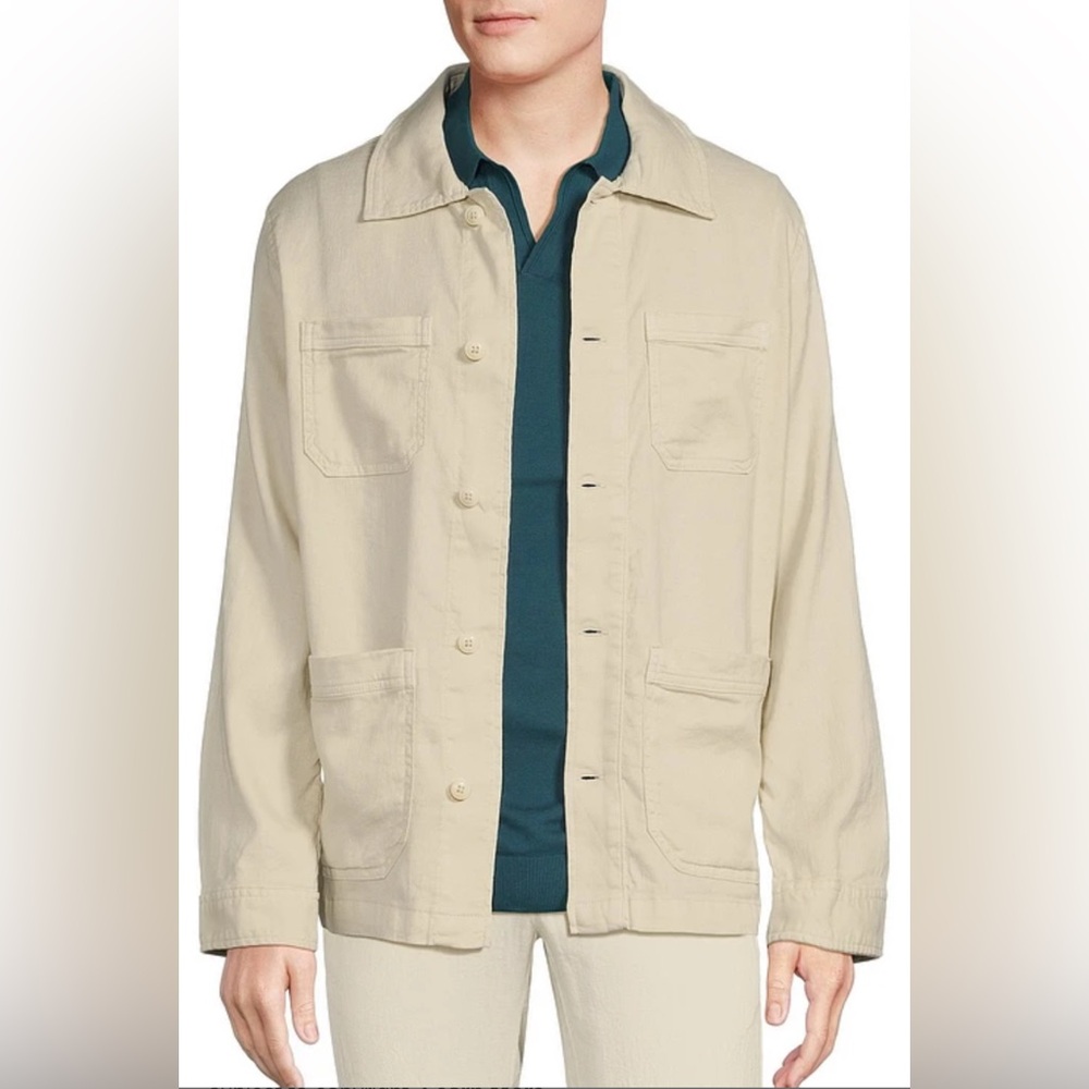 Cremieux Cream Lightweight Shirt Jacket with Textured Fabric XL NWT